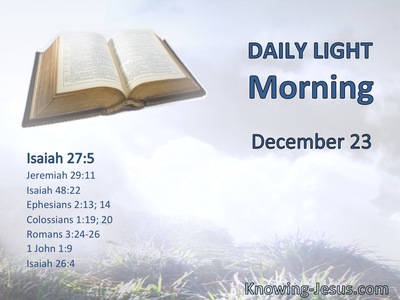 Let him take hold of My strength, that he may make peace with Me.