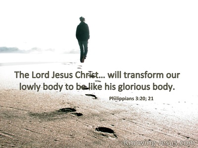 The Lord Jesus Christ … will transform our lowly body  that it may be conformed to His glorious body.