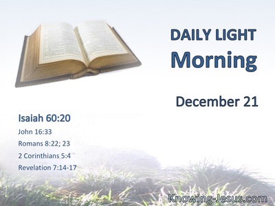 The days of your mourning shall be ended.