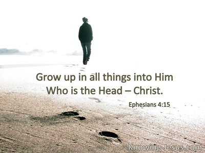 Grow up in all things into Him Who is the head – Christ.
