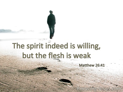 The spirit indeed is willing,but the flesh is weak.