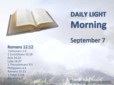 Rejoicing in hope.