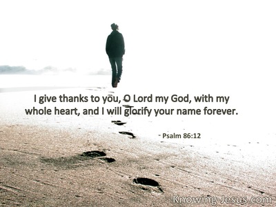 I will praise You, O Lord my God, with all my heart,  and I will glorify Your name forevermore.