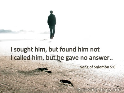 I sought him, but I could not find him; I called him, but he gave me no answer.