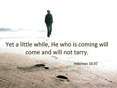 Yet a little while, He who is coming will come and will not tarry.