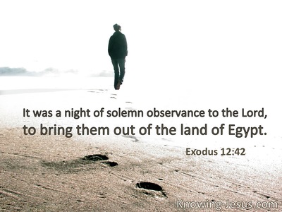 It is a night of solemn observance to the Lord forbringing them out of the land of Egypt.
